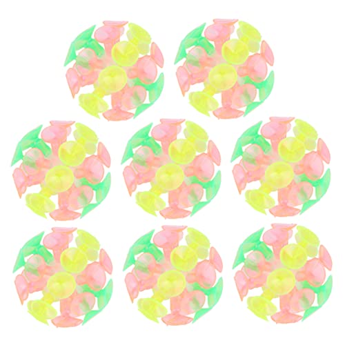 Toddmomy 8pcs Suction Balls for Boys and Girls PVC Creative Suction Toys Bounce Balls Sucker Cups Fun Sticking Toys