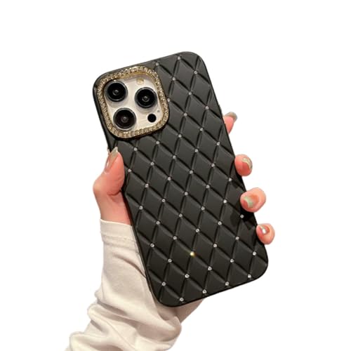 Étui de téléphone à paillettes luxe brillant coque iPhone 12 noir Enilsa