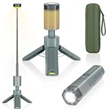 Telescopic Camping Lights,Portable Camping Lantern with Storage Bag,10500mAh Rechargeable Outdoor Adventure Emergency Light,Waterproof LED Work Lights with Magnetic (Gray)