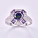 Veunora Silver Plated 8x8mm Created Rainbow Topaz Cubic Zirconia Filled Gorgeous Women Ring Size 6