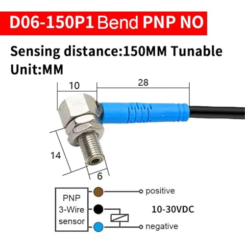 Capteur micro-diffuseur induction visible à faisceau ponctuel 24V M3 M4 M5 M6 M8