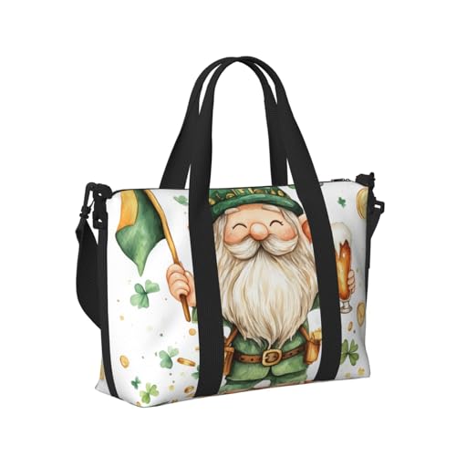Travel Duffle Bag Watercolor Gnome Gold Coin Weekender Overnight Bags Luggage Bag for Women Men Waterproof Sports Gym Bag Hand Bag with Shoulder Strap3