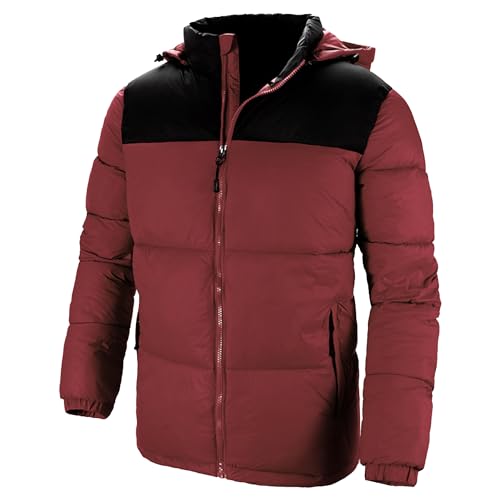 Men's Casual Color Down Jackets Warm Thicken Ski Puffer Coat Trendy Stand Collar Bubble Climbing Jacket