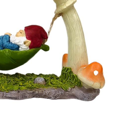 Hamac champignon en résine de haute qualité pour petits nains de jardin durables