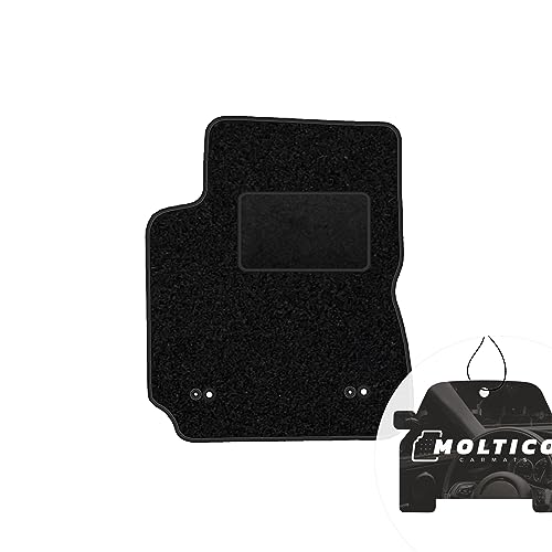 moto-MOLTICO Fahrer Fußmatte Auto Velours Fahrerseite Autoteppiche Schwarz Fahrermatte 1-teilig...