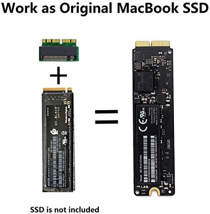 M.2 NVME Macbook SSD Convert Adapter for Upgraded MacBook Air Pro Retina Mid 2013-2017, AHCI SSD Upgraded Kit for A1465 A1466 A1398 A1502