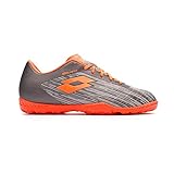  Lotto Solista 700 III Turf Niño, Zapatilla de fútbol, Cool Gray-Orange Fluor-Gravity Titan, Talla 35 (35 EU)