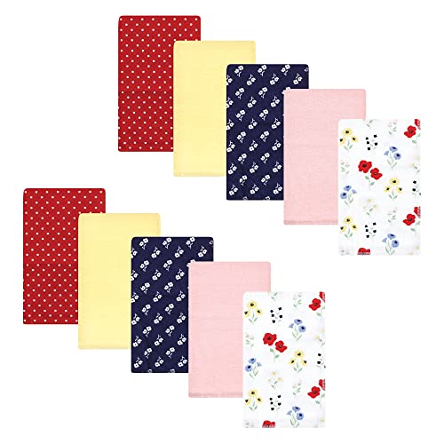 Image of Hudson Baby Unisex Baby Cotton Flannel Burp Cloths, Wildflower, One Size