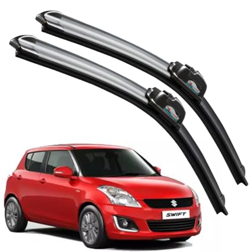 Image of Frameless Rubber Car Wiper Blades Set of 2 Compatible with (Swift (2014-2017) (D-21,P-19))