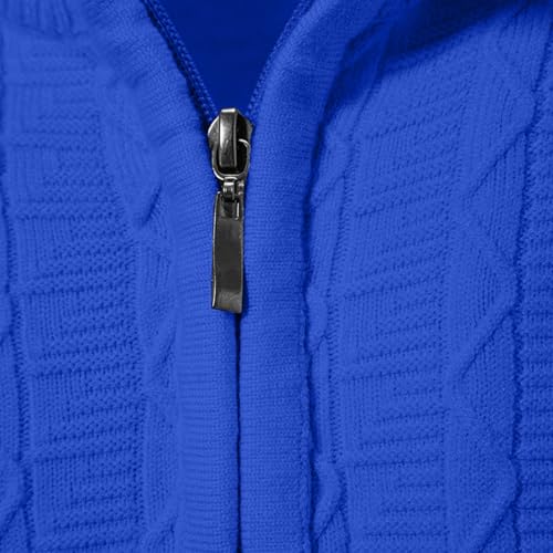 Men's Sweaters 2024 Trendy Twisted Knit Striped 1/4 Zipper Stand Collar Knitwear Long Sleeves Pullver Sweater Tops3