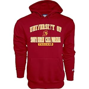 Blue 84 Men’s USC Trojans Hoodie Twill Applique Team Color, Team Color, X-Large