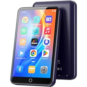 Fanvace 80GB MP3 Player with Bluetooth WiFi, 2000mAh MP4 Player with 4″ Touchscreen and Speaker, Android MP3 Music Players with Spotify Kids, Audible, Amazon Music, Play Store (Purple)