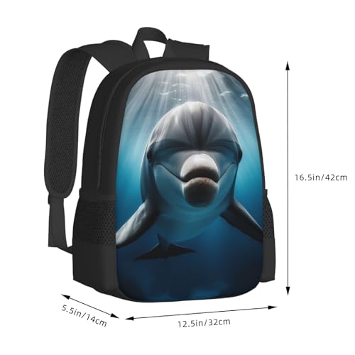 Native Dolphin Fish Backpack for Women Men, Lightweight Adjustable Black Backpack for Travel Outdoor Sports2