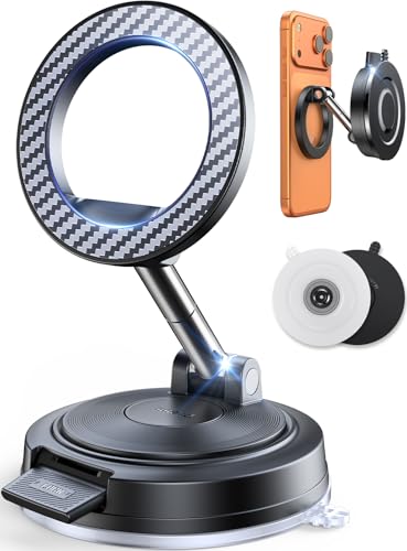 ACMEZING Car Phone Holder for MagSafe [All Surface Ready | 118+LBS Ultra Grip | 2400gf Strong Magnetic] 360° Adjustable Car Phone Mount, Phone Holders for Your Car for All Smartphones, Carbon Fiber - image 1
