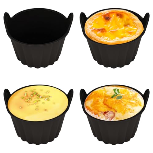 bssmmai Molde de silicona para freidora de aire caliente, 4 paquetes de moldes de silicona para freidora de aire caliente, molde para magdalenas, moldes de silicona para freidora de aire