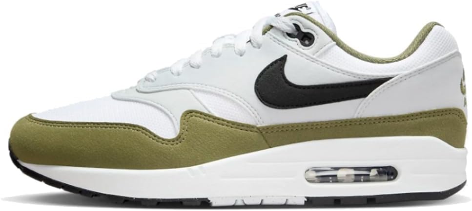 Bianco/Nero/Platino Nike Sneakers Air Max 1 Uomo, Bianco Nero Puro Platino, 46 EU