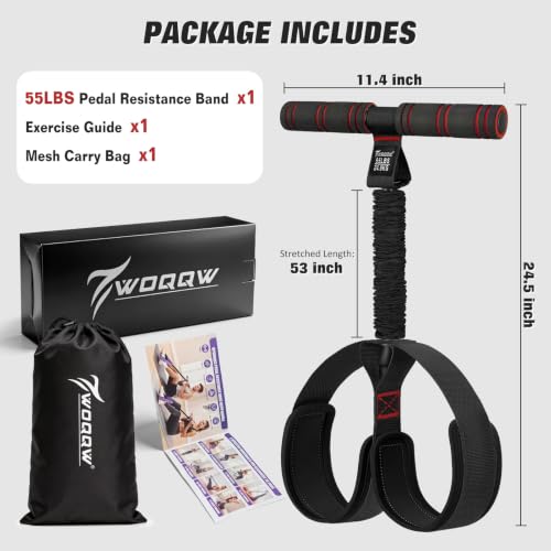 Image of Upgraded Pedal Resistance Band with Handles, Foot Pedal Resistance Bands for Women, Core Abs Leg Training, Exercise Bands for Full Body Workout Fitness, Home Gym Equipment, Pilates & Physical Therapy
