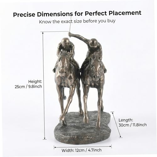 Statue de Cheval en Bronze | Décoration Équestre Maison Bureau Résine de Course - 3