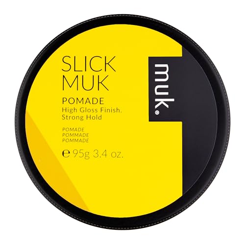 Muk Haircare Slick Muk High Gloss Pomade, 3.4oz - Strong Hold, High Gloss Pomade for Men, Humidity Resistant, Water Soluble, Coconut Vanilla Bean Fragrance
