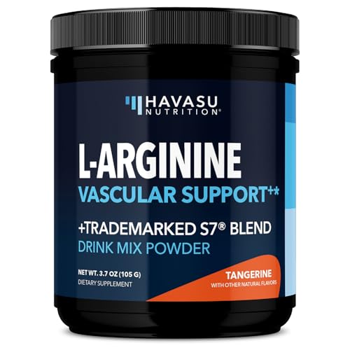 Image of L-Arginine Powder - Nitric Oxide Supplement for Men and Women with L-Citrulline and Beet Root - Pre and Post Workout Support for Endurance and Recovery - Tangerine Flavor, 1 Month Supply (30 Scoops)