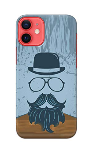 Image of PRINTFIDAA Mustache Beard and Hairstyle Hipster in Glasses Printed Designer Hard Case for Apple iPhone 12 Pro (6.1 inch), A2403, A2172, A2402, A2407 Back Cover -(e) RPM1002