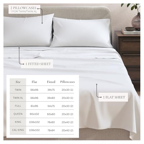 Image of Great Bay Home Cotton Jersey Knit Twin /Twin XL Sheet Set - Ultra-Soft, Stretchy, Heathered Melange Bed Sheets - Cozy, Soft T-Shirt Sheet & Pillowcase Set (Winter White)