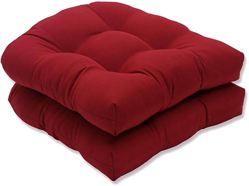 Vista 61 de Pillow Perfect Pompeii - Cojín de mimbre sólido para asiento de patio para interiores y exteriores, reversible, resistente a la intemperie y a