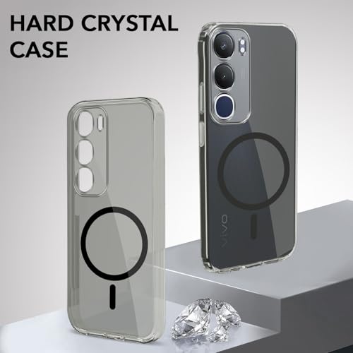Image of Jkobi Lifetime Anti-Yellow MagSafe Compatible Clear Back Cover Case for Vivo Y29 (Sleek Hard Crystal | Shockproof and Camera Protection)