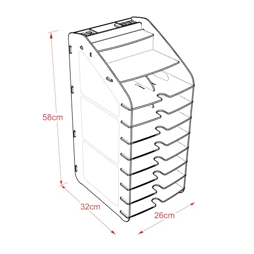 Mingitav Tower Ofis Masaüstü Organizer 10 Kat Letter A4 Evrak Rafı (Ceviz)