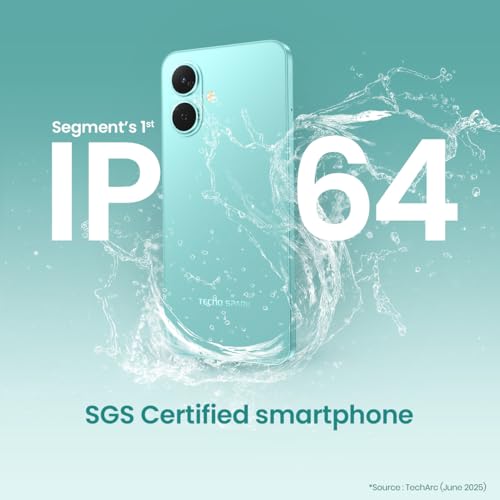 Image of Tecno Spark GO 2 (Turquoise Green, 4GB+64GB) | Segment 1st IP64 SGS Certified | Segment's 1st AI with Indian Languages |Segment's 1st No Network Communications* | 120Hz Display | 5000mAh Battery