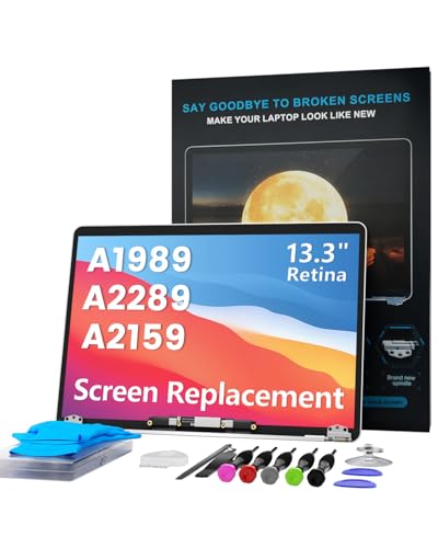 LHM A1989 A2159 A2289 Bildschirm Ersatz für MacBook Pro 13,3 Zoll 2018-2019-2020 Jahr Retina (EMC 3358 3214 3348 3301) 2...