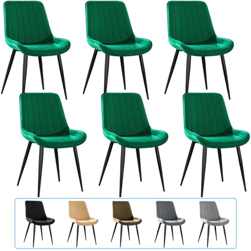 Sillas Comedor Pack 6 Verde Oscuro Marca JIJIAN