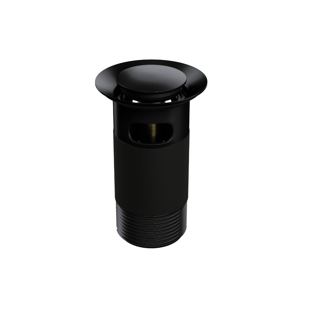 Top-Fix Black Easy Fit Basin Sink Click Clack Pop Up Slotted Top Fix Waste - Matt - Pbw-Top-01-Mb (Pdt-000732)