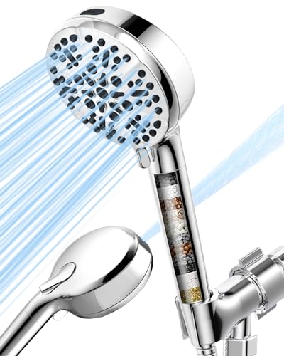 Cabezal de ducha filtrado con manguera extra larga para baño