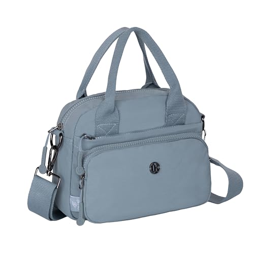Image of TS WITH TECHSUN Small Women Crossbody Sling Bag Handbag for Travel Office Use, Water Resistant Nylon Shoulder Purse, Adjustable Strap Multipocket Organizer (25(L) X 19(H) X 9(W) CM)