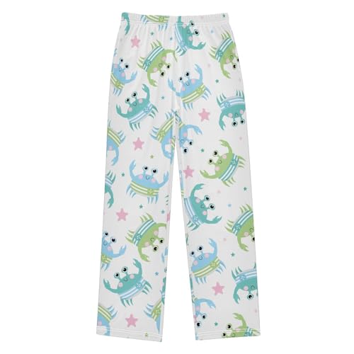 ZZXXB Crab and Star Boys Long Pants Soft Trousers Elastic Waist Kids Lounge Bottoms with Pockets S-XL - Main Image