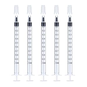 30Pcs 1ml Syringes with Caps Oral Dispenser Individually Sterile Warpped for Medicine Dropper, Colostrum Collect Feeding Pets, Measuring Liquids, Scientific Labs, Plant Watering