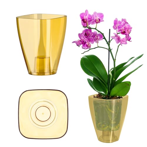 KADAX Blumentopf, schlanker Orchideentopf, Schlichter Pflanzkübel, Blumenkübel für Orchidee, Knabenkraut, Gänseblümchen… – Ansicht 1