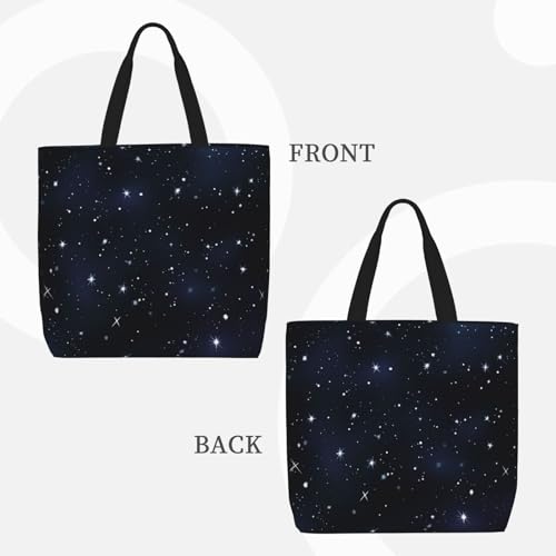 Cluster of Stars in Night Sky Tote Bag for Women, Zipper Casual Tote's Handbag for Travel, Work, Lightweight Laptop Bags Big Capacity Shoulder Bag Reusable Grocery Shopping Bags2