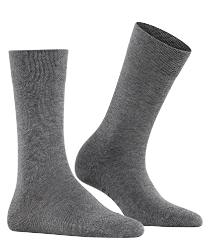 Image of FALKE Women's Sensitive London Socks, Wide Top, Skin-Friendly, Great for Diabetics, Breathable, Sustainable Cotton, Grey (Light Grey Melange 3390), 8-10.5, 1 Pair