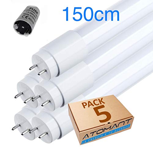LED Atomant Pack 5 x LED, 150 cm, 24 W, Kaltweiß, 6500 K, Standard T8 G13 (52 W ersetzt Gasschlauch), 2200 Lumen, 24 W