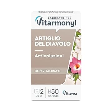 Artiglio del Diavolo - Integratore alimentare per il Benessere delle Articolazioni - Arricchito con Vitamina C per Supportare la Funzione delle Cartilagini - 50 capsule - Vitarmonyl