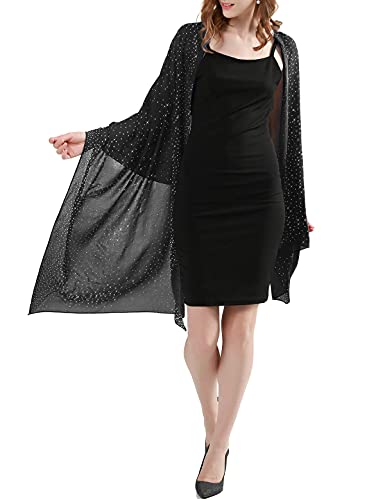BANETTETA Shine Bright Like a Diamond Chiffon Sparkly Rhinestone Shawls and Wraps for Evening Dresses Weddings4