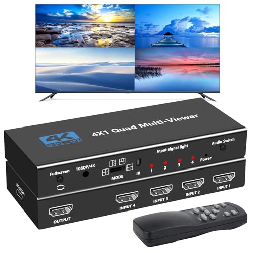 Amazon | HDMI 画面分割器 4入力1出力 hdmi画面分割切替器 4K hdmi切替