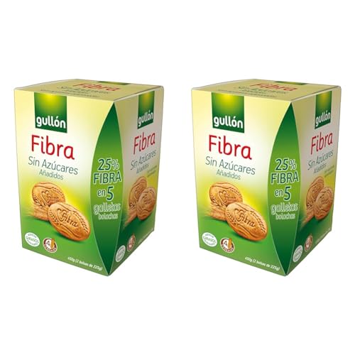 Gullón Galleta Fibra sin Azúcar, 450g (Paquete de 2)