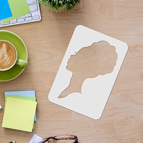 FINGERINSPIRE African Women Queen Stencil Template 29.7x21cm Plastic Woman Head Pattern Drawing Painting Stencils Rectangle Reusable Stencils for Painting on Wood Floor - Image 3