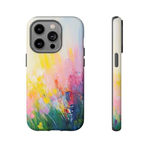 Coque iPhone 14 Pro jaune rigide mate anti-rayure coups de pinceau