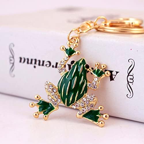 Keychain Rhinestone Cartoon Frog Pendant Keyring 3D Animal Iced Out Metal Key Ring Bag Charm Jewelry Christmas Birthday Gift Keychains Key Chain Key Ring Holder for Men and Women - Image 2