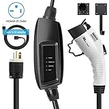 MEGEAR Level 1-2 EV Charger(100-240V,16A) Portable EVSE Home Electric Vehicle Charging Station(NEMA6-20 with Adapter for NEMA5-15)