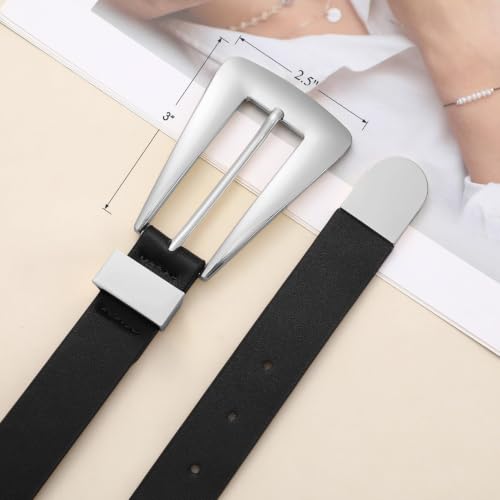 Image of WHIPPY 2 Pack Women Leather Belts Ladies Fashion Casual Waist Belt